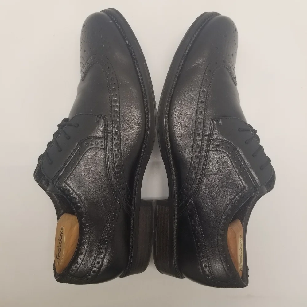 Dockers Wycliff Mens Size 12 Black Faux Leather Oxford Derby Wing-Tip